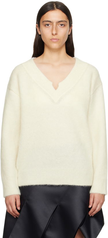 Sveter We11done We11done V-Neck Sweater Biela | WD-KT3-23-658-W-IV, 0