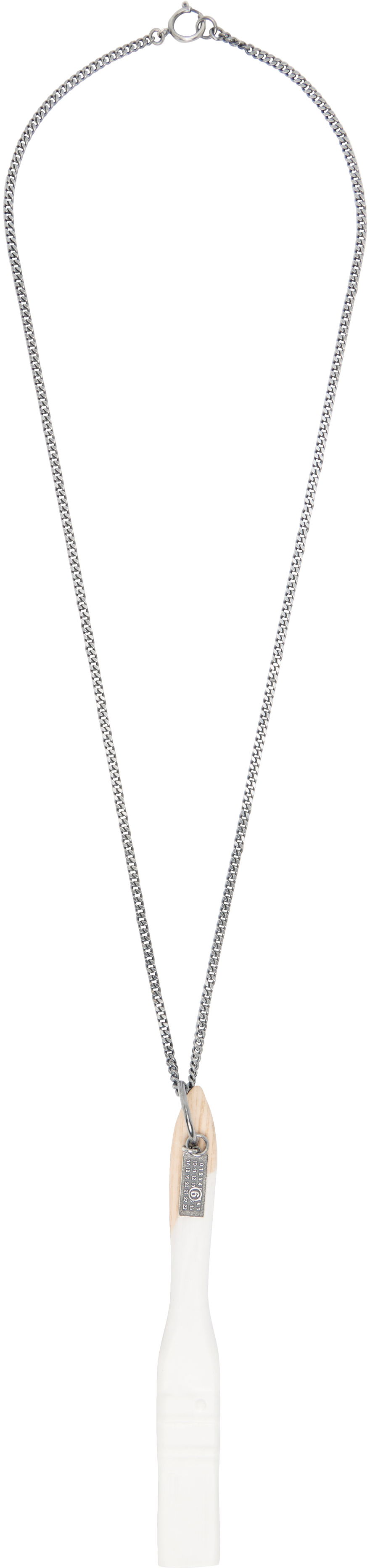 Náhrdelník Maison Margiela MM6 Maison Margiela Paint Brush Pendant Curb Chain Necklace Biela | SM7UU0075 P7352, 0