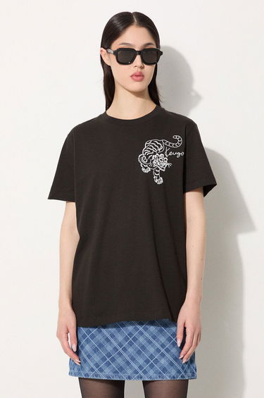Tričko KENZO Gots Star Tiger Emb Loose T-Shirt Čierna | FE62TS1354SG.99J, 0