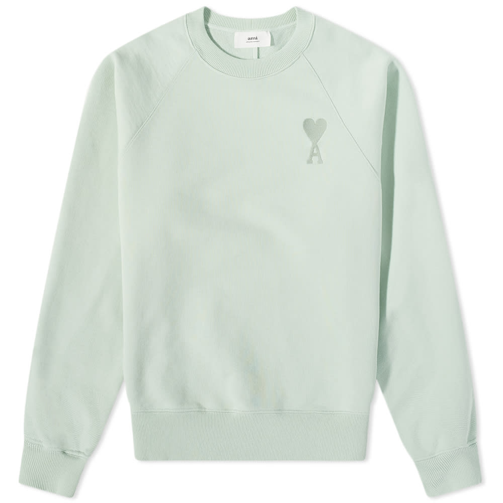 Mikina AMI Tonal Heart Crew Sweat Zelené | USW002-747441, 0