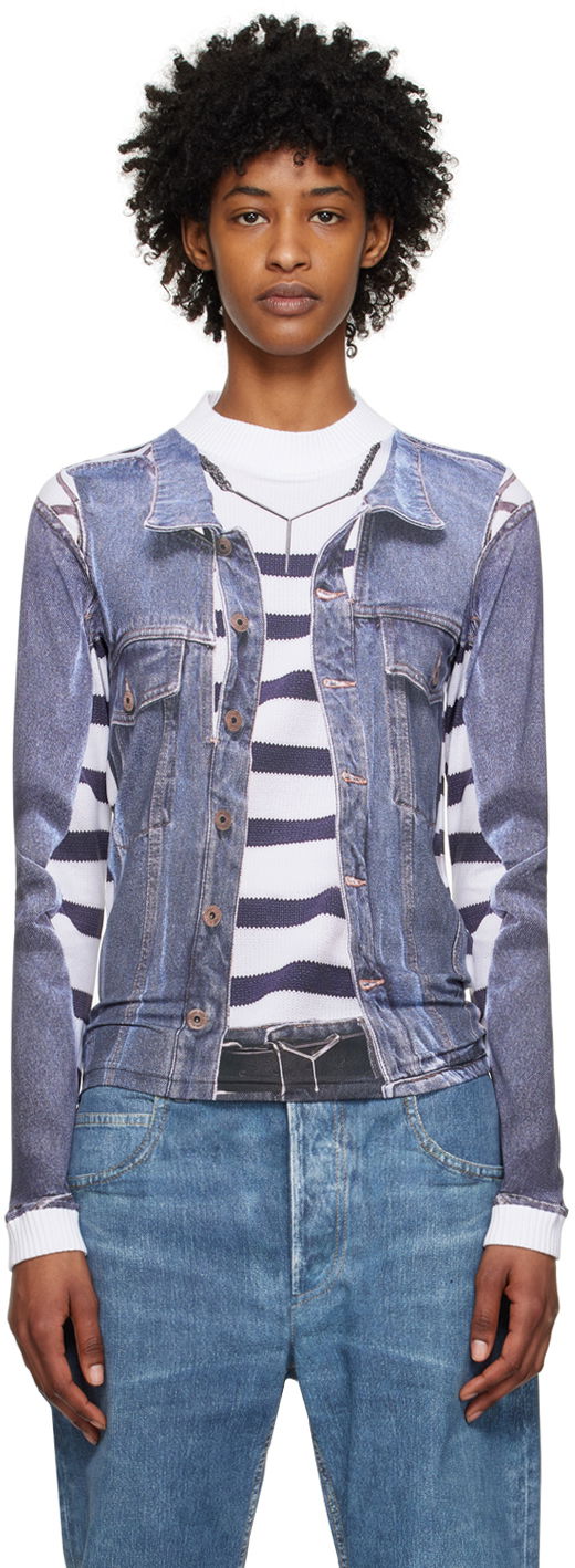 Tričko Y/PROJECT Denim Jacket T-Shirt Modrá | YPJPGTS9-S24, 0