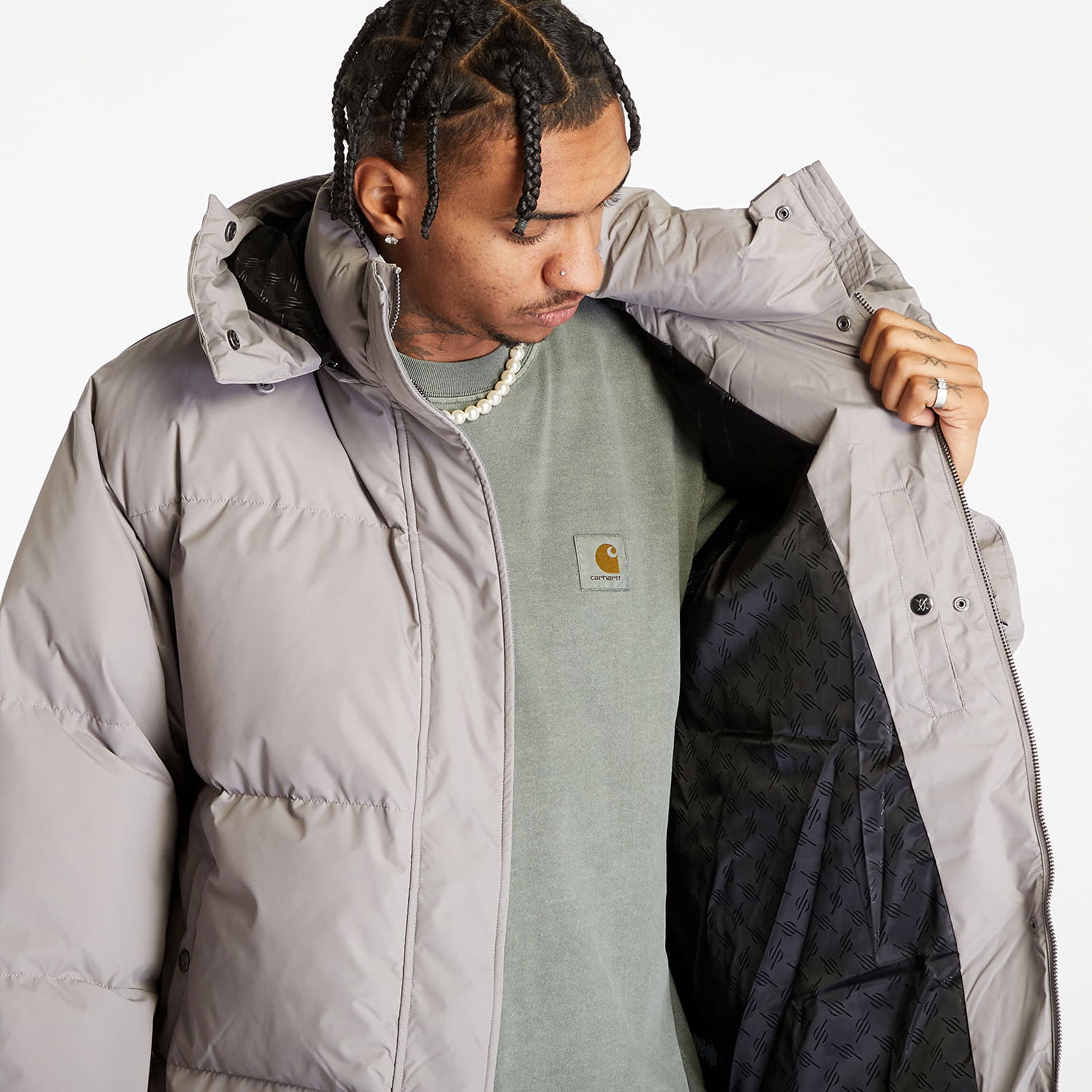 Prešívaná bunda DAILY PAPER Ricole Puffer Jacket UNISEX Grey Flannel Béžová | 2321066, 1