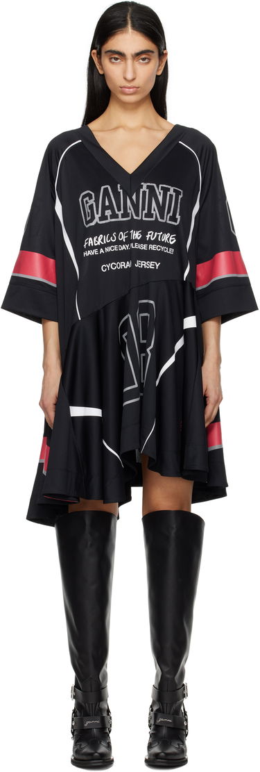 Šaty GANNI GANNI Future Mesh Oversized Minidress Čierna | T4295, 0
