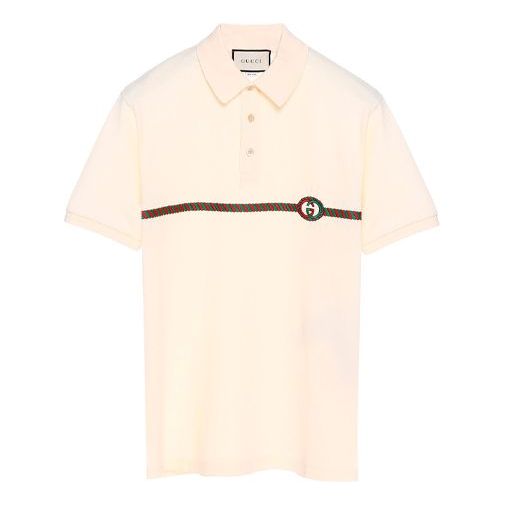 Polo tričko Gucci Embroidered Short Sleeve Polo Shirt Biela | 598957-XJB0V-9247