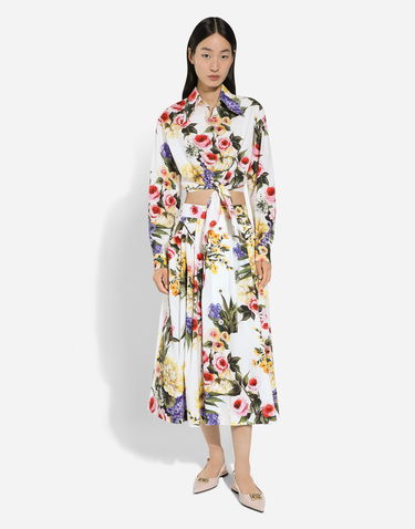 Košeľa Dolce & Gabbana Garden Print Tie-Front Crop Top Biela | F5R73THS5Q1HA4YB, 1