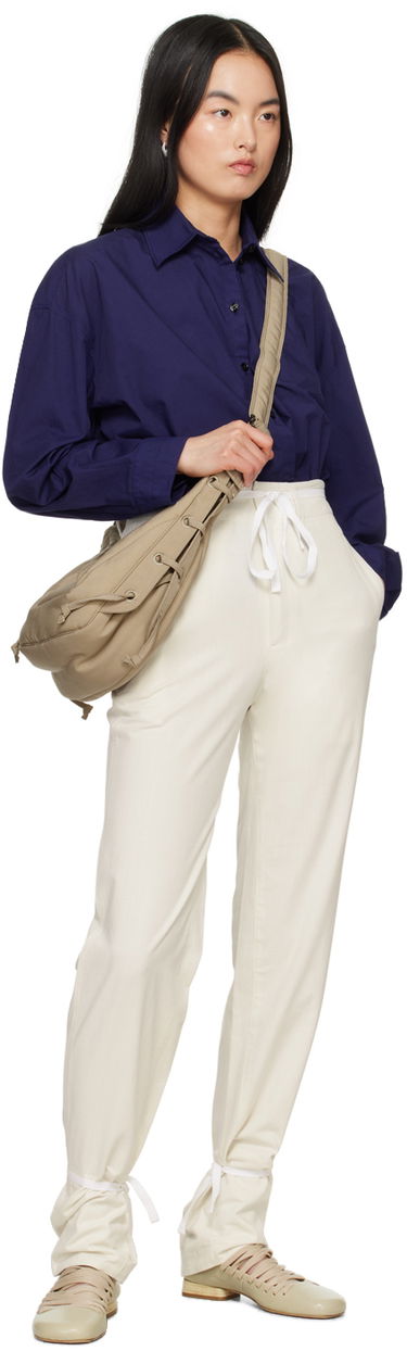 Nohavice LEMAIRE Straight Leg Tie Hem Trousers Biela | PA1098 LF1253, 3