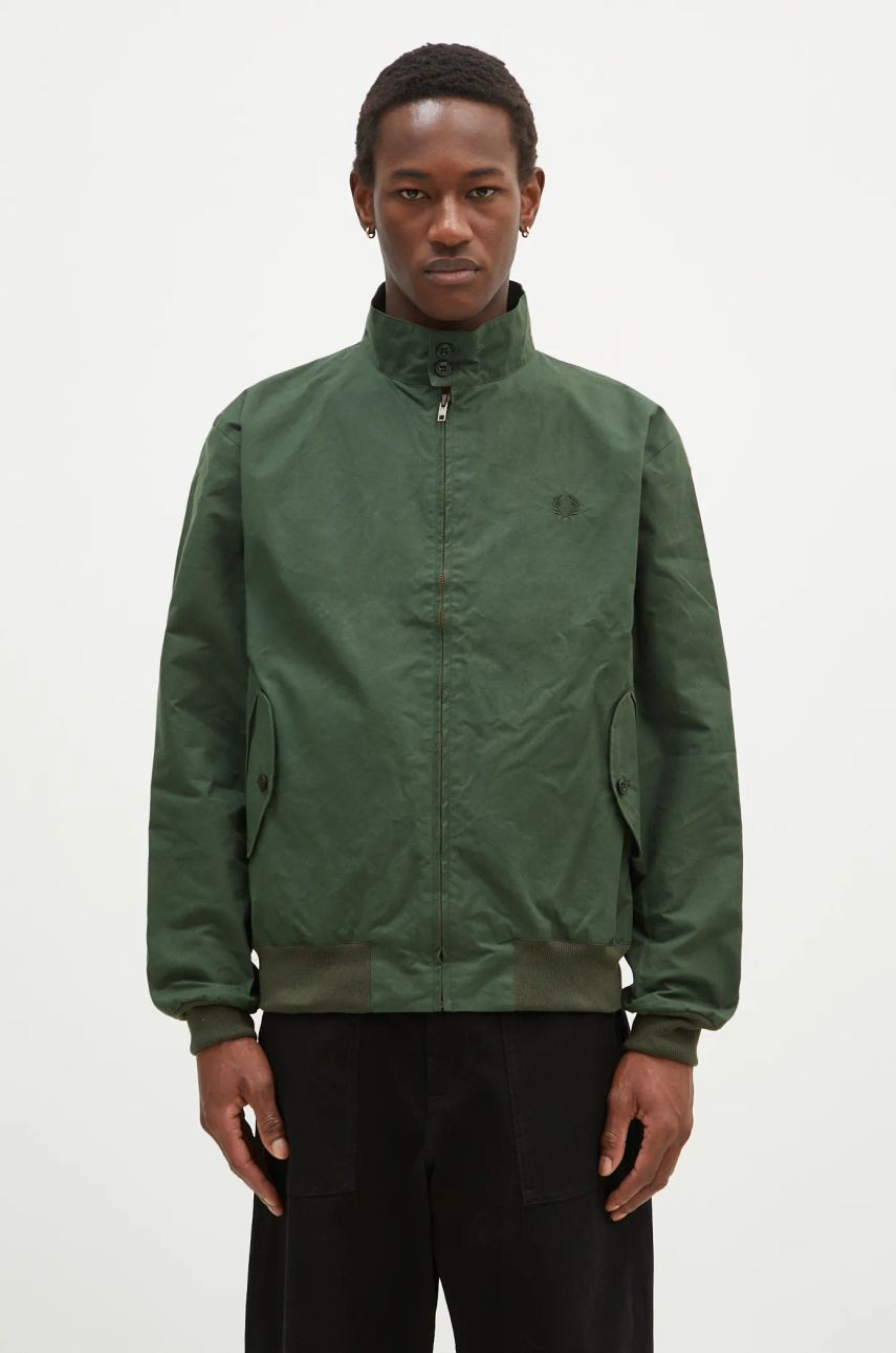 Bomber bunda Fred Perry Wax Harrington Oversized Jacket Zelené | J8565.Q20, 0