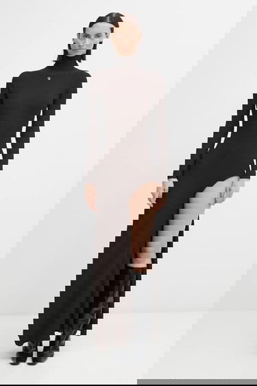 Šaty Coperni Leg Cut-Out Rib Gown Maxi Hnedá | COPML155Y3011, 0