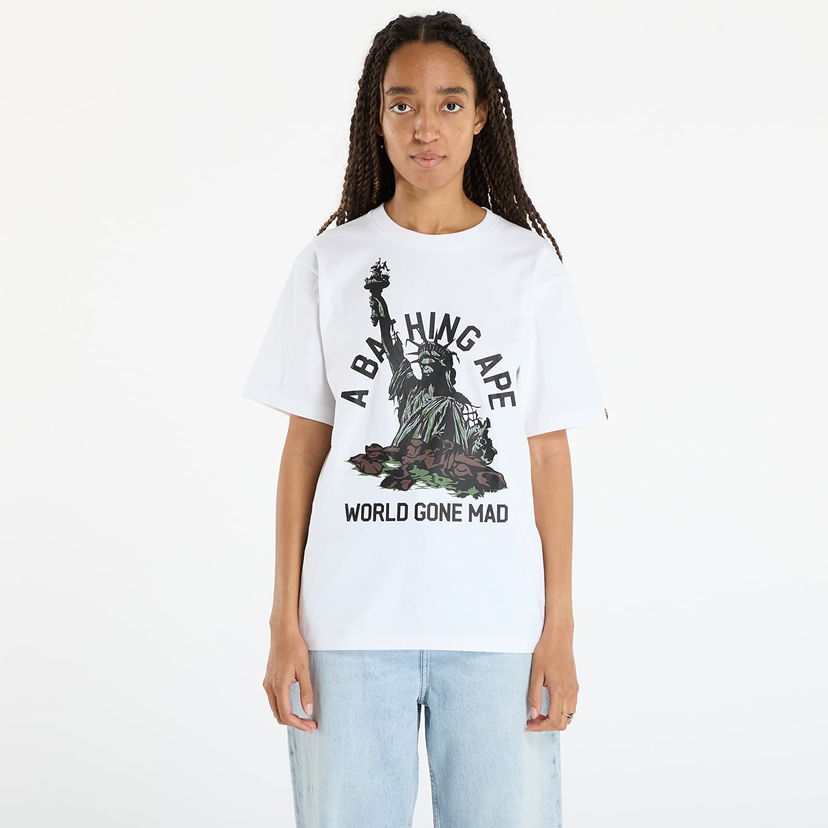 Tričko BAPE Statue Of Liberty World Gone Mad Graphic T-Shirt Biela | 001TEL801050MWHT