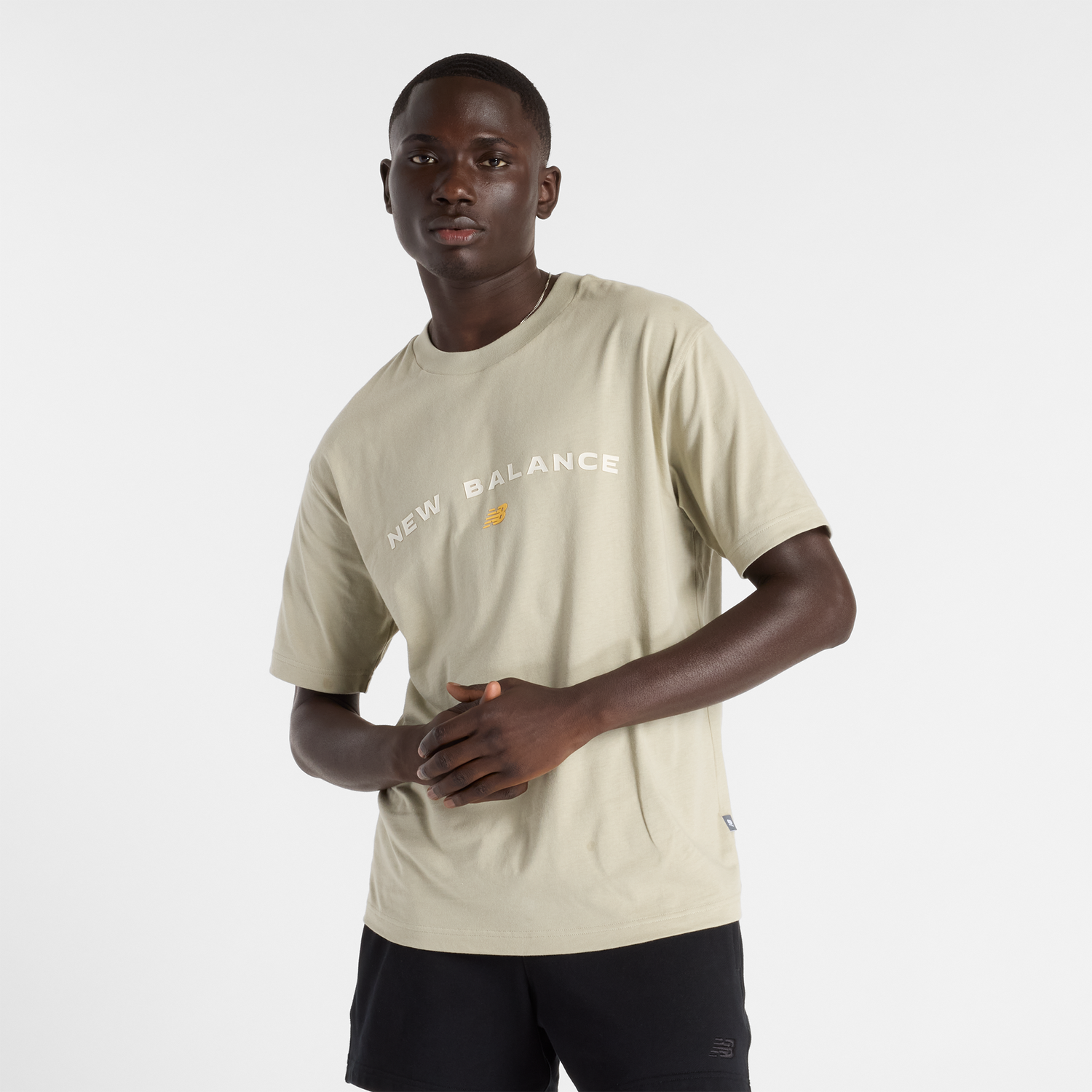 Tričko New Balance Men's Athletics Arched Logo Tee Béžová | NBMT51506OVN, 0