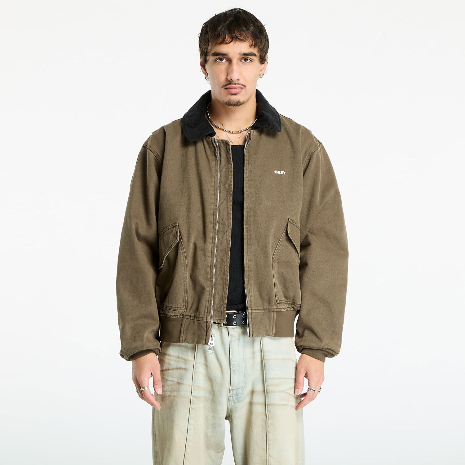 Bunda OBEY Fade Wash Cwu Jacket Wren Faded Wash Zelené | 121800602-WRN, 0