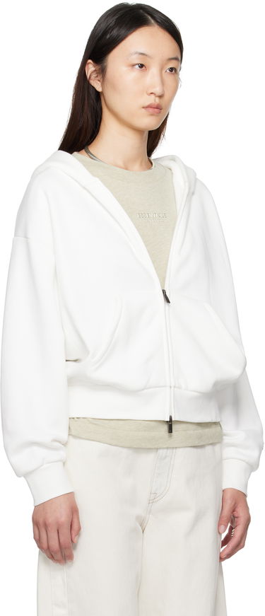 Mikina Fear of God Fear of God ESSENTIALS Classic Fit Zip-Up Hoodie Biela | 192SP255094FW, 1