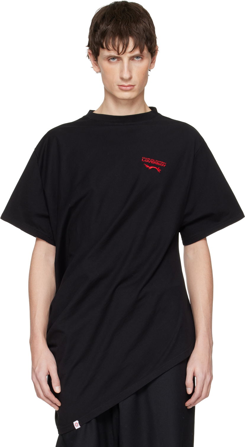 Tričko Charles Jeffrey Loverboy LOVERBOY Topsy Turvy T-shirt Čierna | 052081701