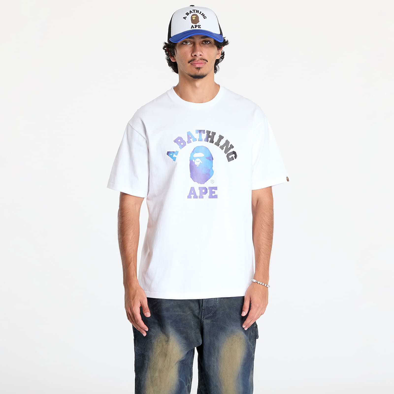 Tie Dye College Tee White/ Black