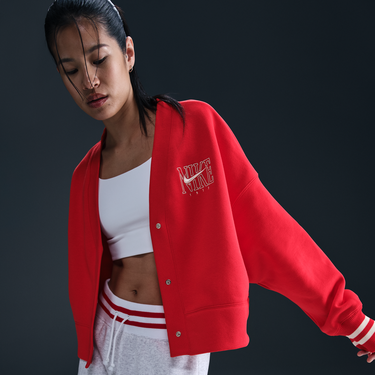 Sveter Nike Nike Sportswear Phoenix Fleece Cardigan Červená | HJ0946-657, 4