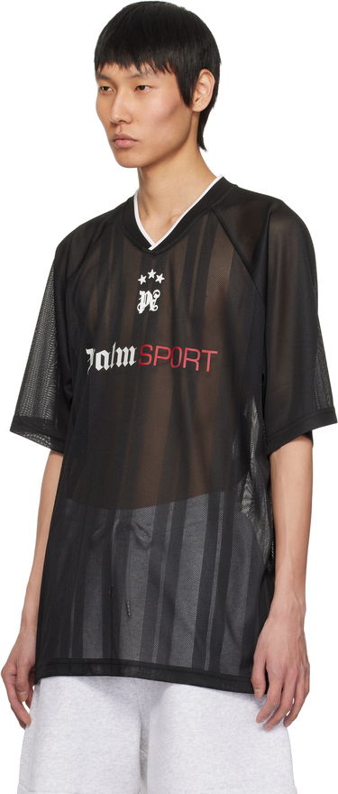 Dres Palm Angels Palm Angels 'Palm Sport' Mesh T-Shirt Čierna | PMAA104S25FAB0011003, 3