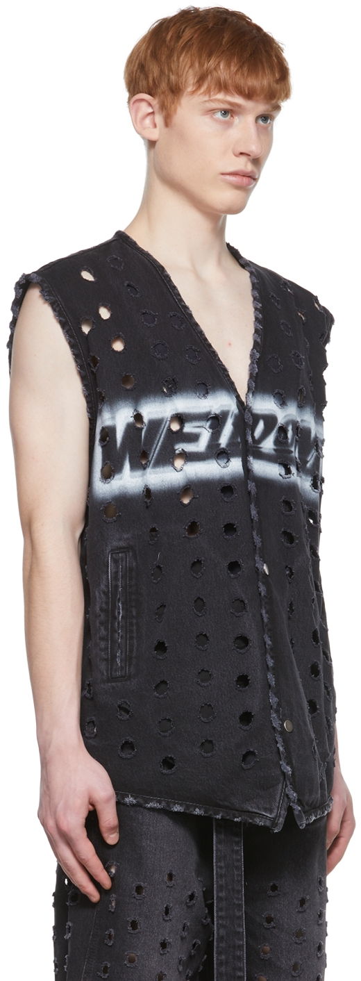 Vesta We11done Distressed Denim Vest Čierna | WD-DV1-22-361-M-WB, 1