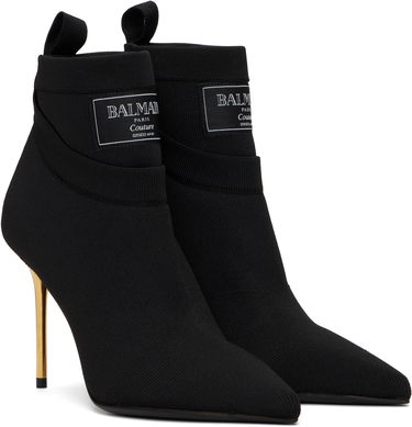 Tenisky a topánky Balmain Crewneck Knit Ankle Boots Čierna | EN1TE102TKAB, 3