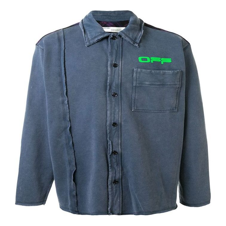 Košeľa Off-White Logo Print Button Up Shirt Modrá | OMGA102R20E300083245, 0