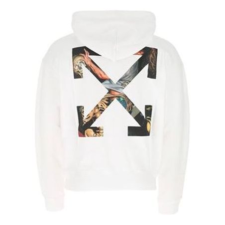 Mikina Off-White Off-White Caravaggio Painting Arrows Logo Cotton Sweatshirt Biela | OMBB037F20FLE0020110