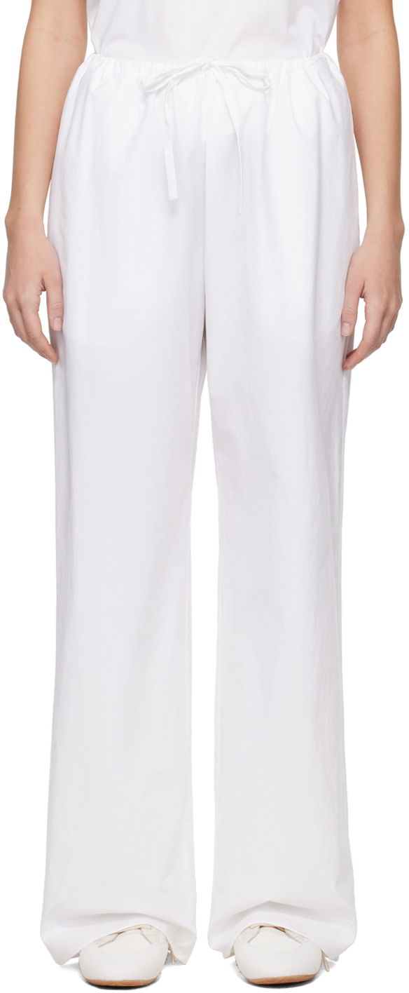 Nohavice The Row Wide Leg Trousers Biela | 7892-W2517