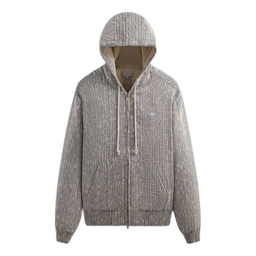 Mikina KITH KITH Slub Boucle Boxy Zip Hoodie Šedá | KHM031815-432