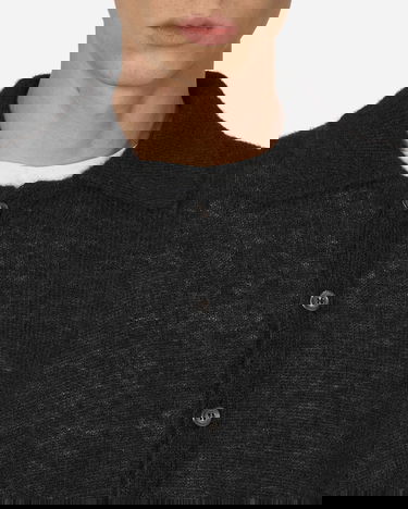 Sveter OUR LEGACY Fuzzy Alpaca Evening Polo Cardigan Čierna | M4213ECFSE 001, 5