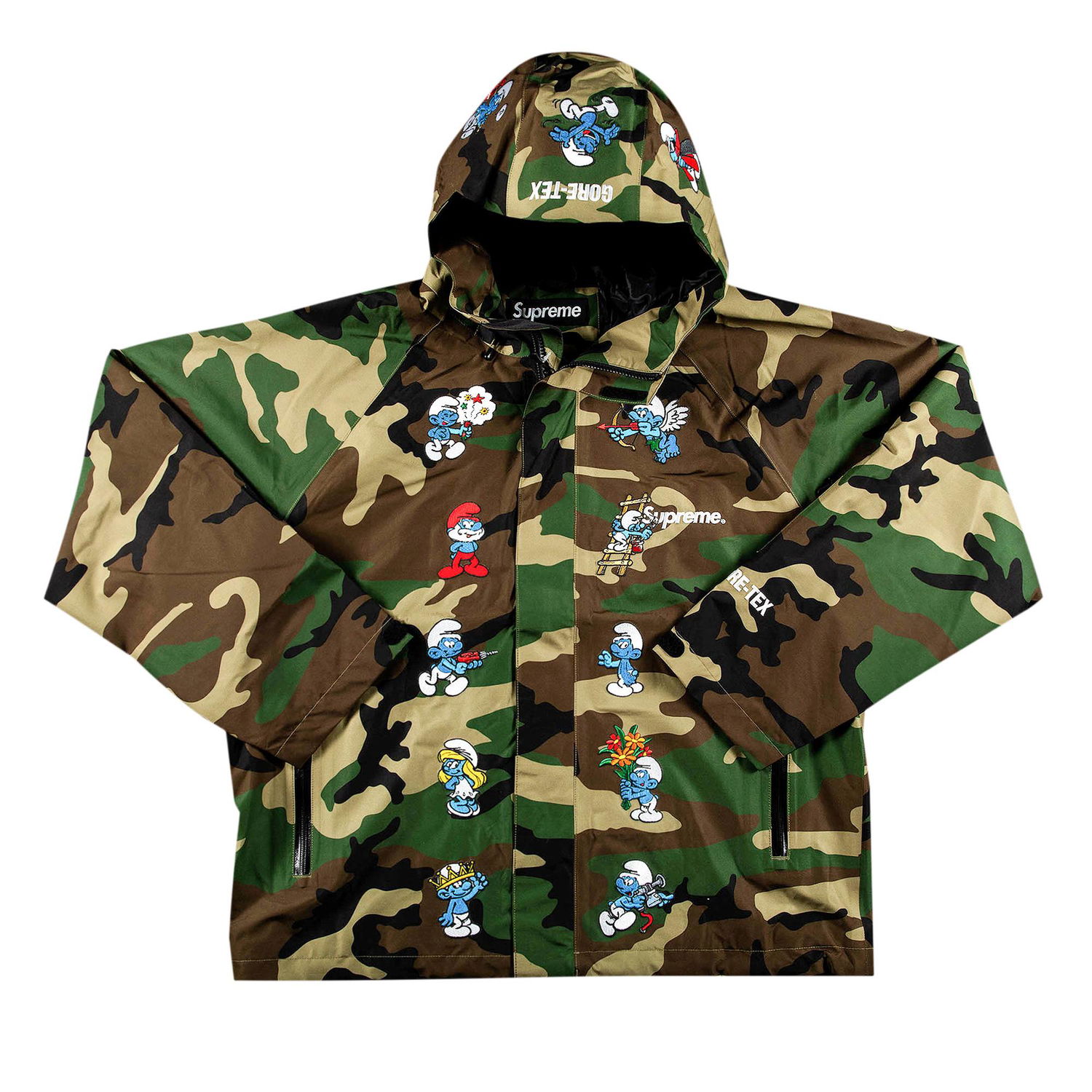 Bunda Supreme Smurfs x GORE-TEX Shell Jacket Rôznofarebný | FW20J7 WOODLAND CAMO, 1