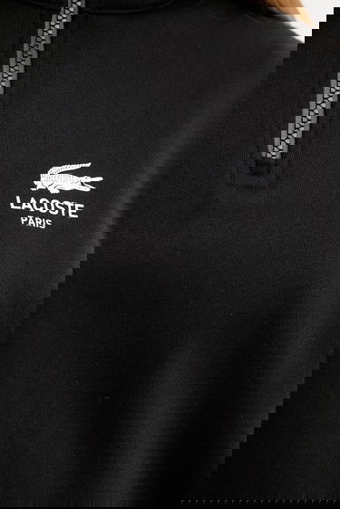Mikina Lacoste Cotton Half-Zip Sweatshirt with Paris Logo Print Čierna | SH2735, 10