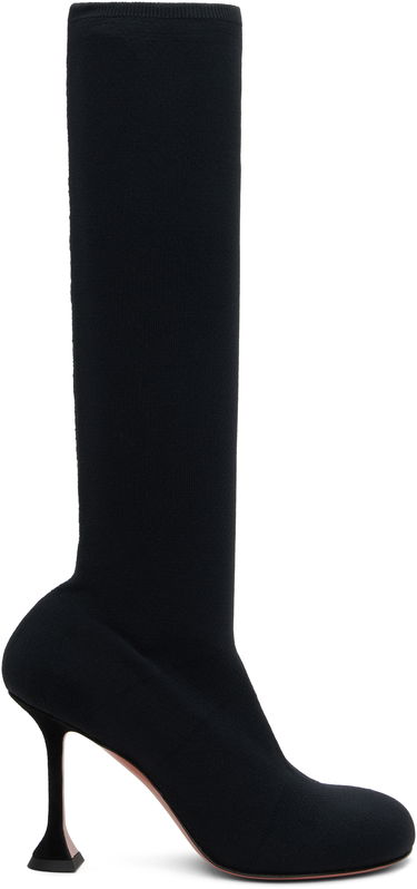 Tenisky a topánky Amina Muaddi Amina Muaddi Veneda Stretch Tall Boots Čierna | VENEDA STRETCH BOOT 95 KNIT, 0
