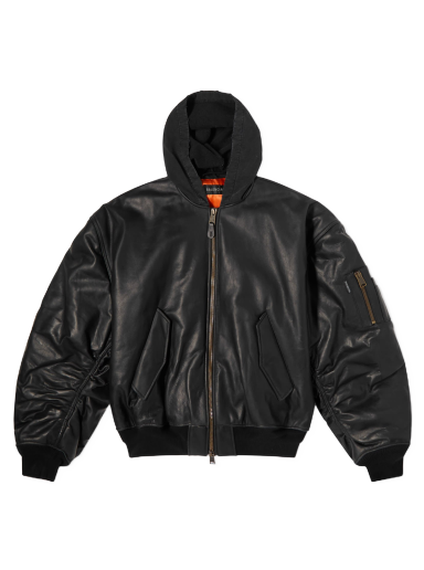 Bomber bunda Balenciaga Classic Leather Bomber Jacket Čierna | 750953-TOS17-1000