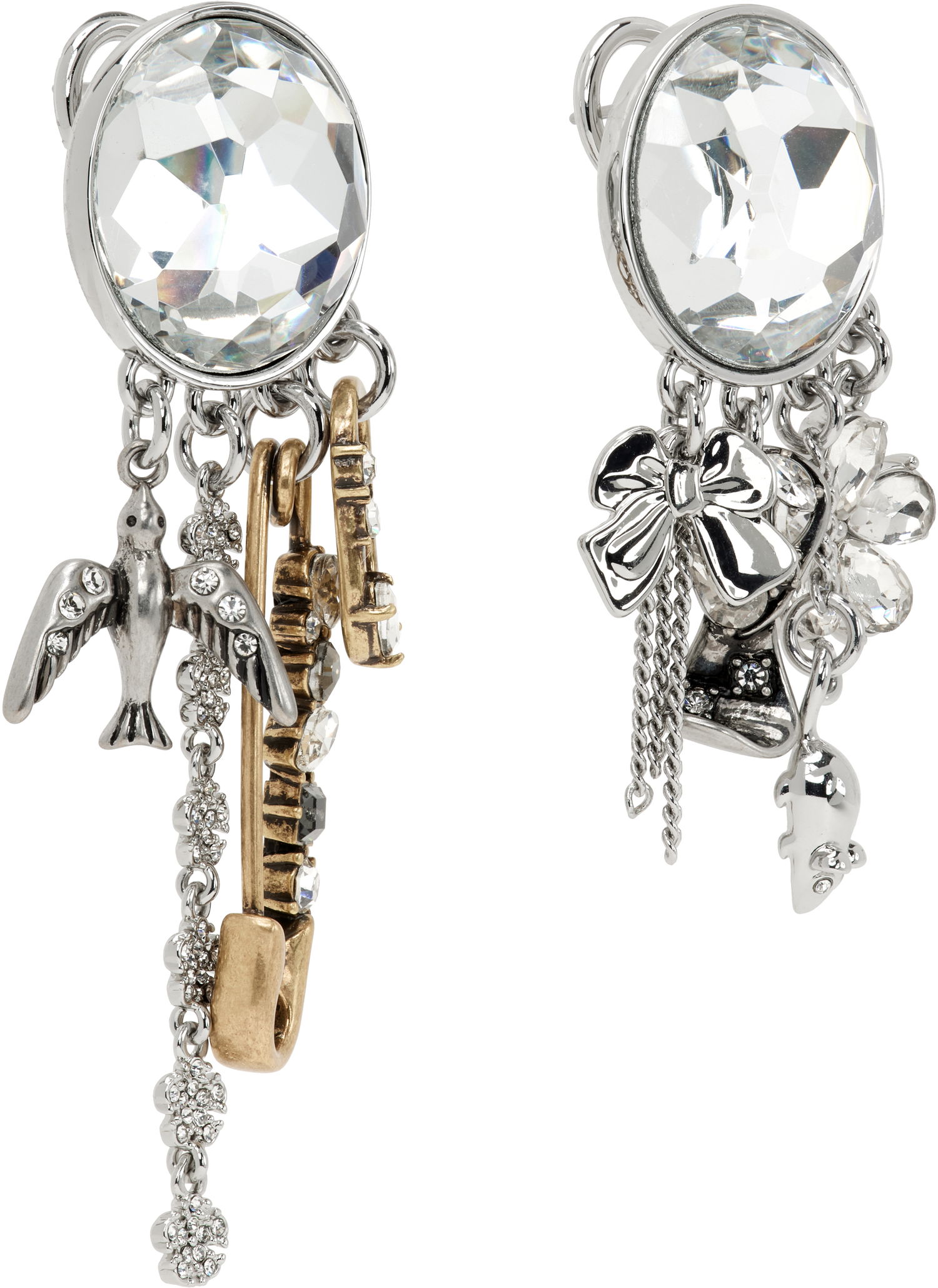 Náušnice Marc Jacobs Marc Jacobs 'The Grunge Glam Gem' Charm Drop Earrings Metalická | 2S5JER001J46, 1