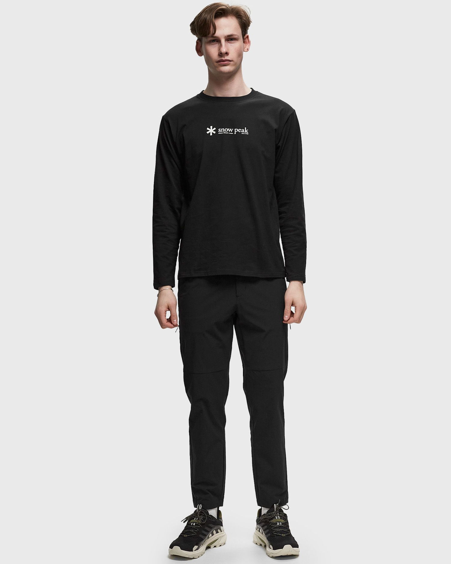 Tričko Snow Peak SOFT COTTON LOGO LONG SLEEVE T-SHIRT Čierna | SW-24SU201-BLACK, 1