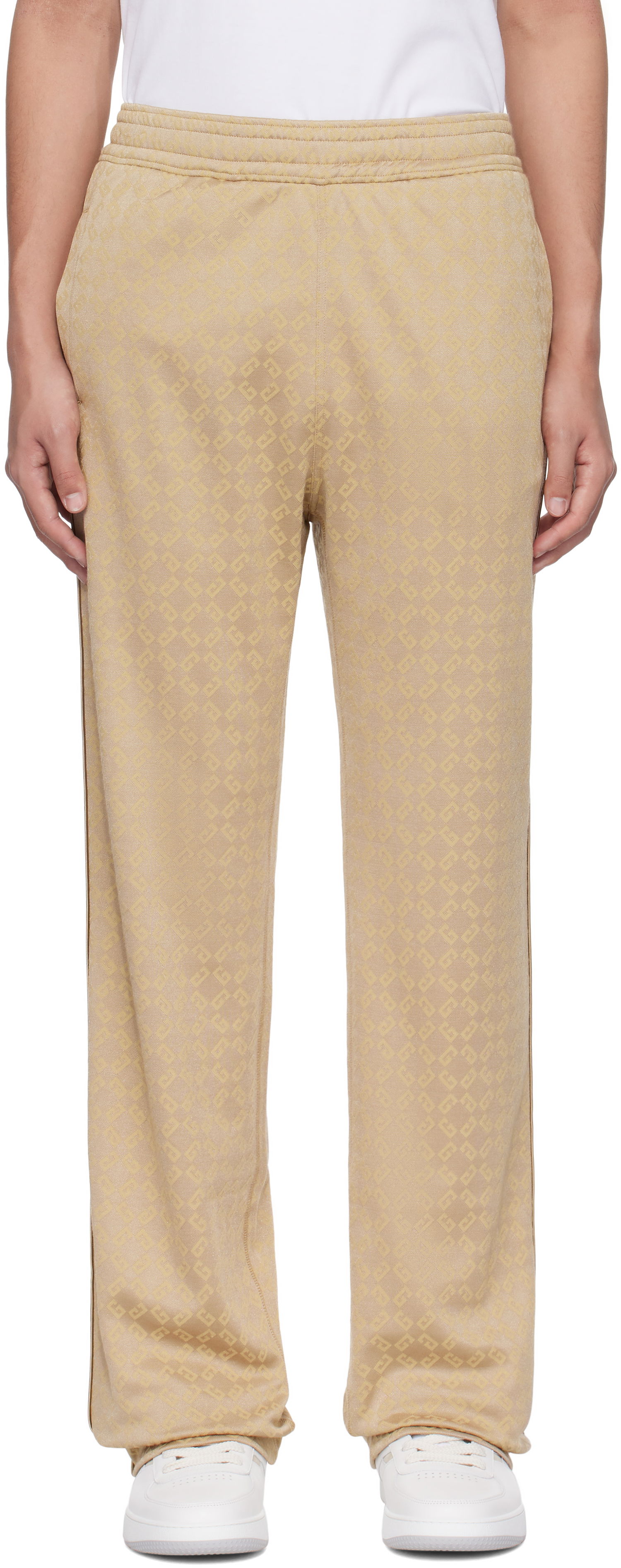 Tepláky Givenchy Shiny Monogram Jacquard Sweatpants Béžová | BM51HS316G277, 0