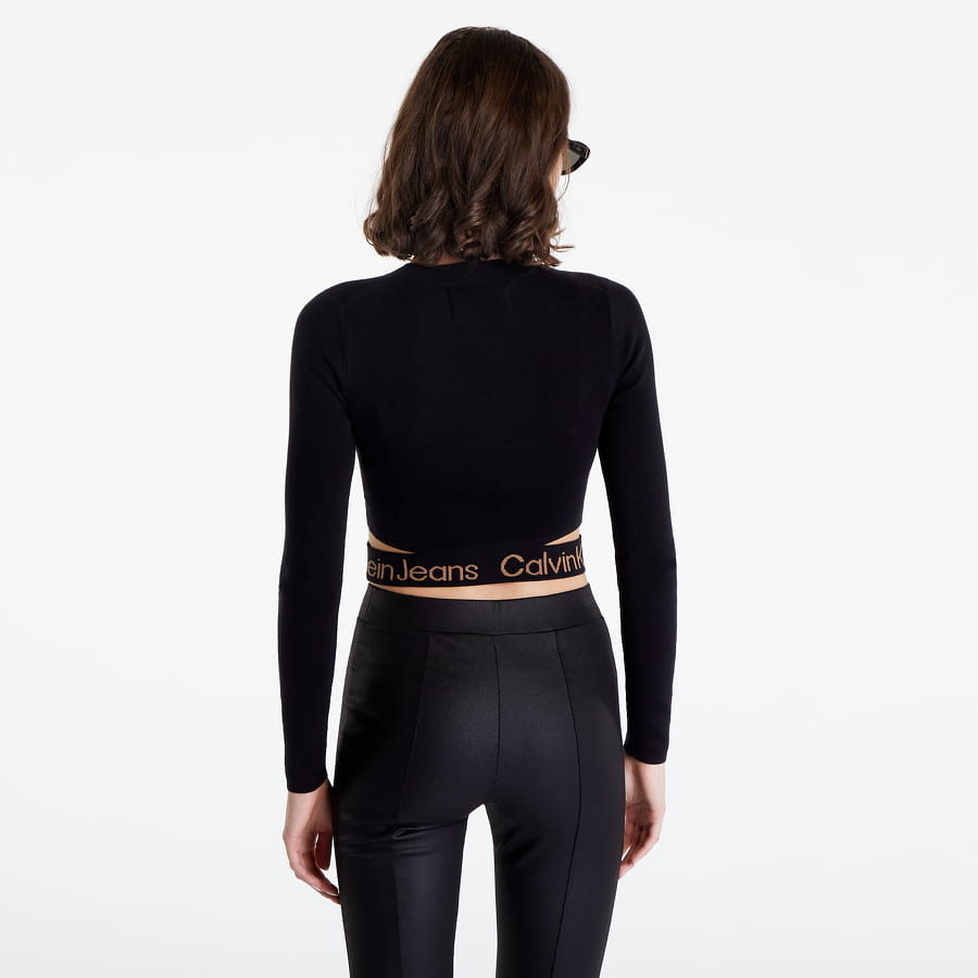 Sveter CALVIN KLEIN Cut Out Logo Tape Jumper Čierna | J20J219787 BEH, 1