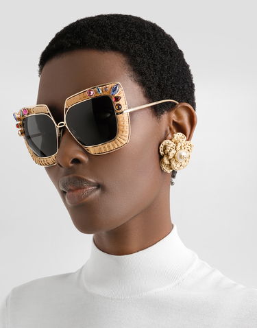 Náušnice Dolce & Gabbana Dolce & Gabbana Raffia Flower Clip Earrings with Pearl Béžová | WER6R1W1111ZOO00, 1