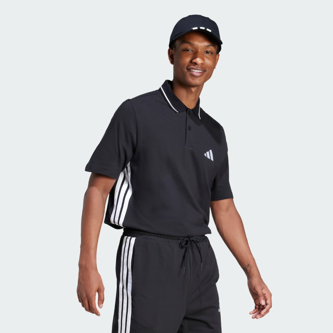 Polo tričko adidas Performance Essentials 3-Stripes Polo Shirt Čierna | JE6380, 1
