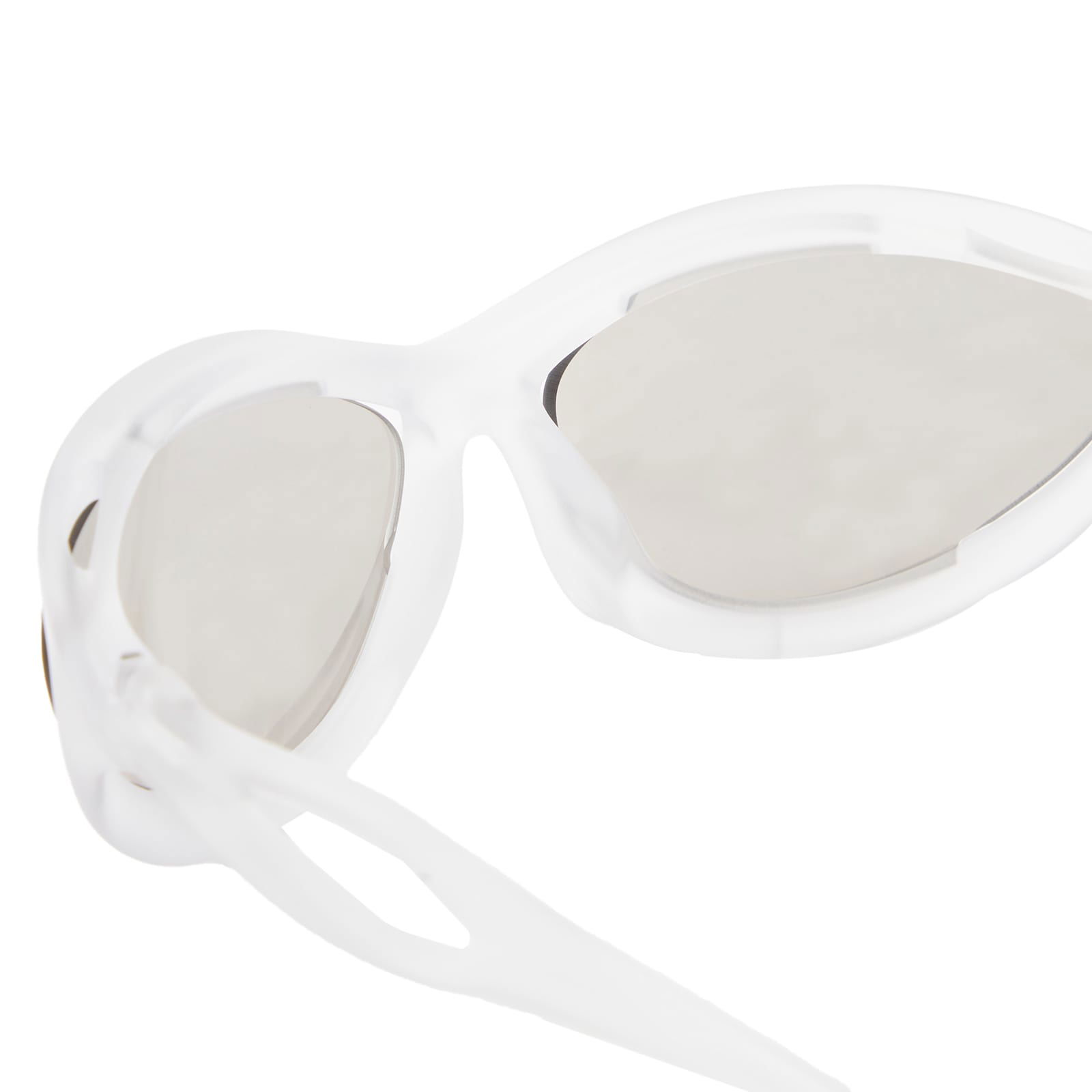 Frosted Crystal Sunglasses With Clear Mirrored Lenses