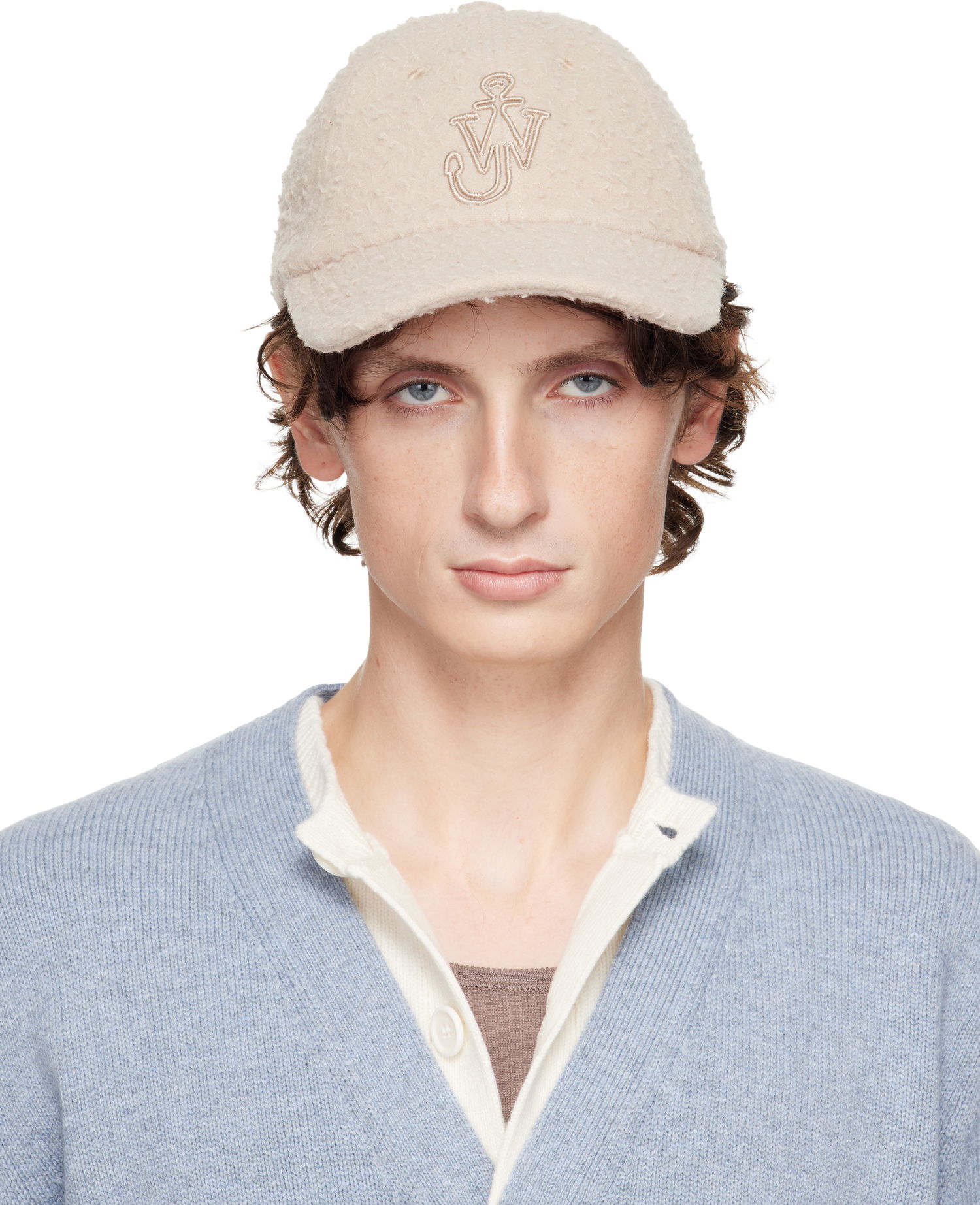 Šiltovka JW Anderson JW Anderson Fleece Embroidered Logo Baseball Cap Béžová | AC0409-FA0468, 0