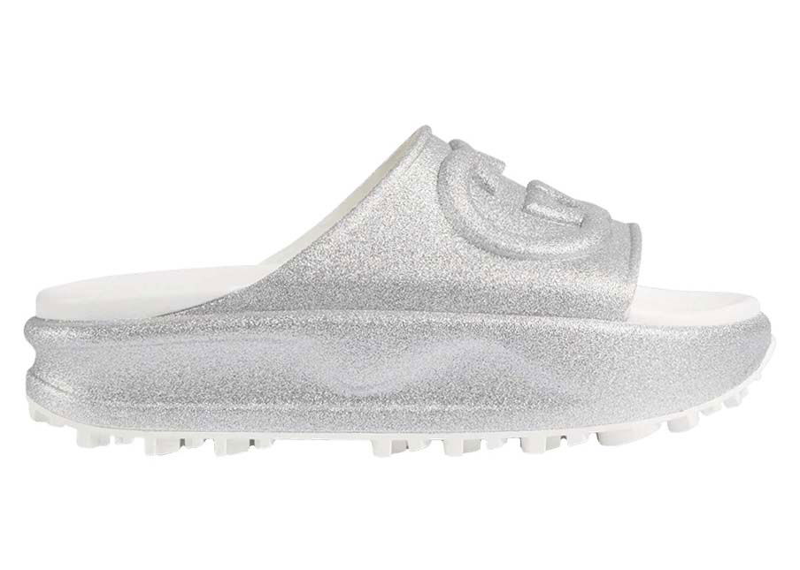 Tenisky a topánky Gucci Interlocking G Slide Metalic Silver W Metalická | 725541 JAAC8 8106, 0