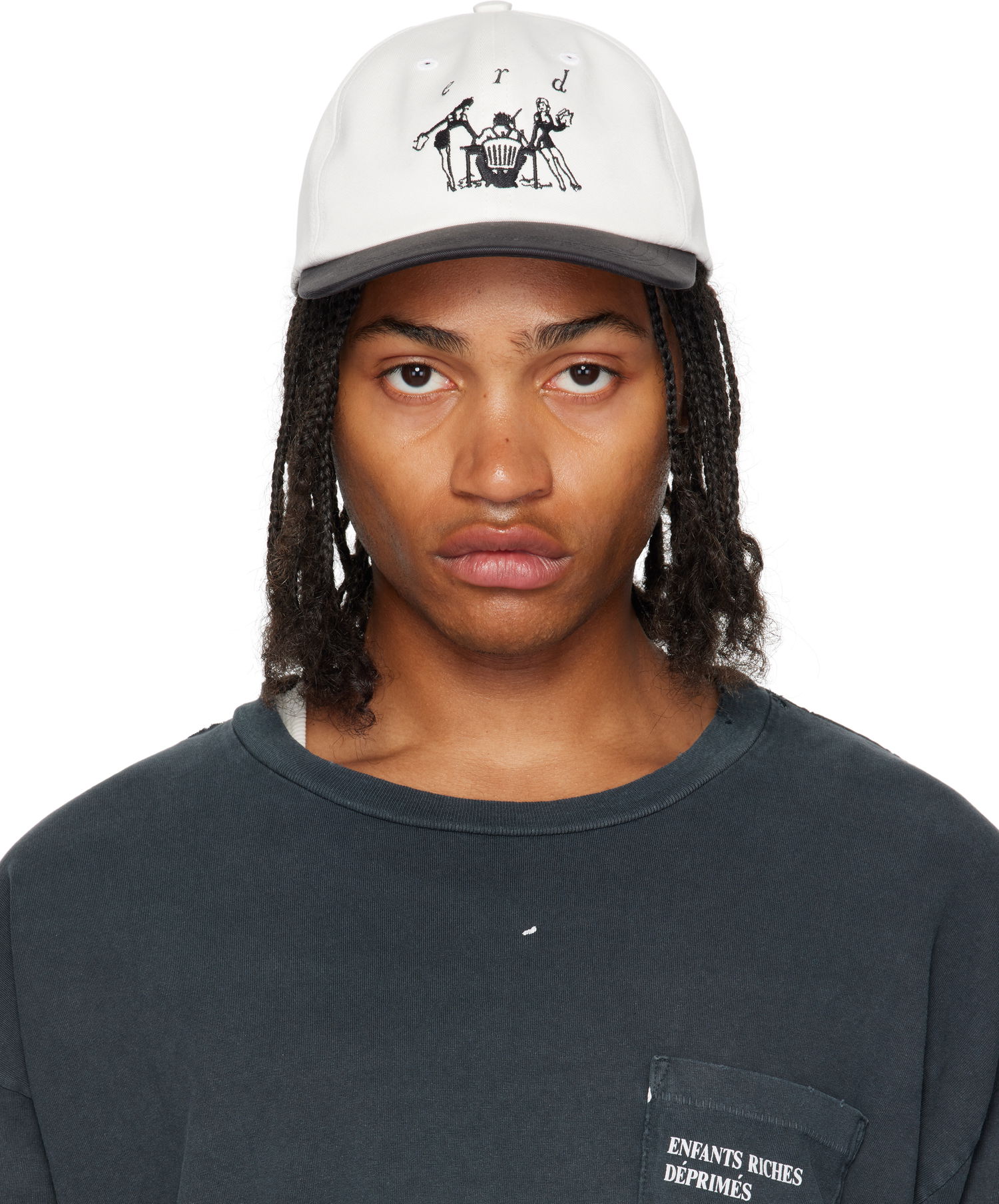 Šiltovka Enfants Riches Déprimés Enfants Riches Déprimés 6-Panel Secretary Cap Biela | 100-416, 0