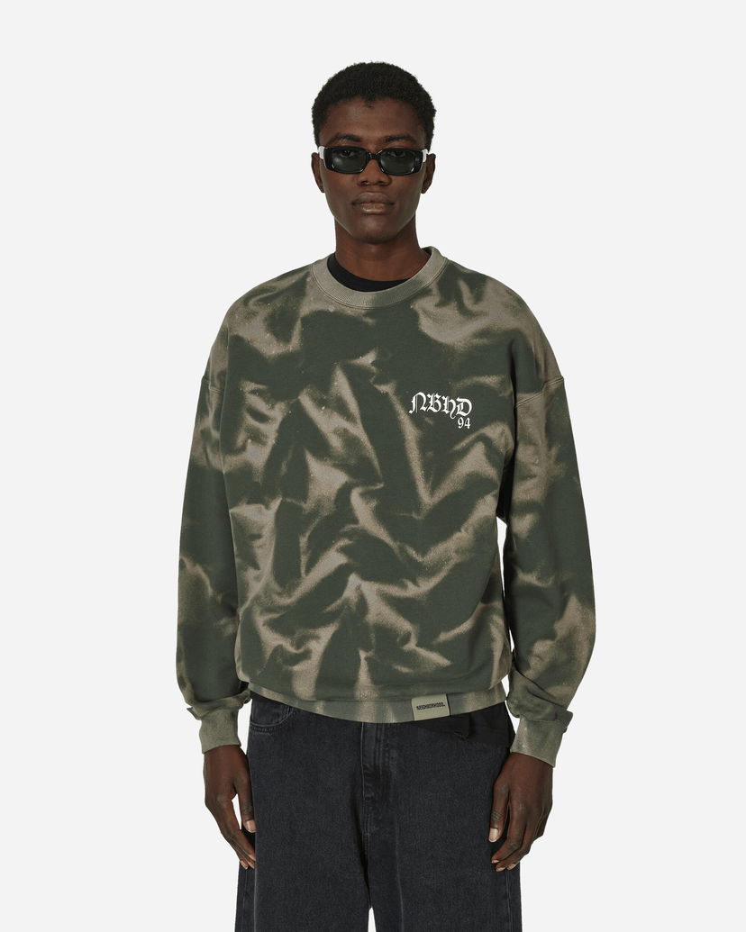 Mikina Neighborhood Tie-Dye Crewneck Sweatshirt Olive Drab Zelené | 241FPNH-CSM09 OD