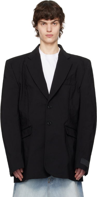 Bunda VETEMENTS Vetements Metalized Wrinkled Single-Breasted Blazer Čierna | UA66JA110B, 0