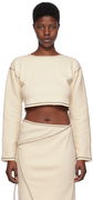 Garble Exposed Seam Long Sleeve Cropped T-Shirt