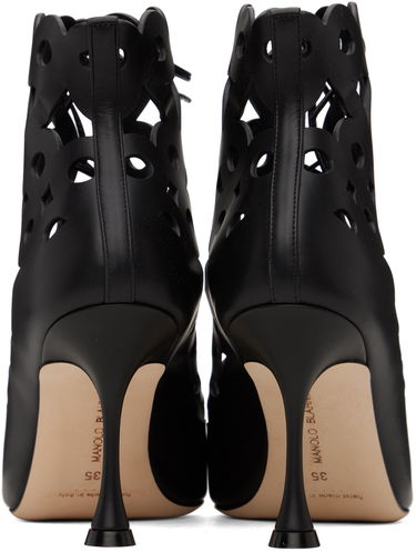 Oblečenie Manolo Blahnik Manolo Blahnik Taralo Cutout Leather Lace-Up Boots Čierna | 223-1415, 1