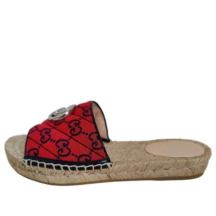 Tenisky a topánky Gucci GG Matelass Canvas Espadrille Sandal Červená | 661393-2UZO0-6490, 0