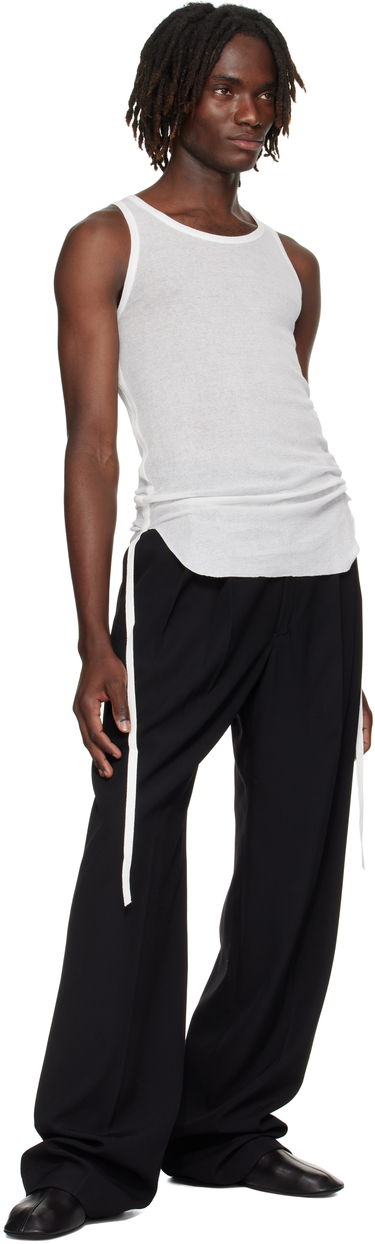 Tielko Ann Demeulemeester Ann Demeulemeester Boris Wrinkled Cropped Tank Top Biela | B0011785-FA434-002, 3