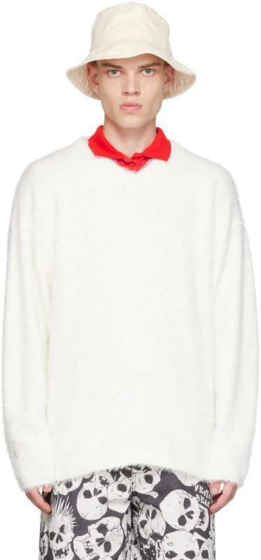 Sveter ERL Hairy Knitted Sweater Biela | ERL05N010, 0