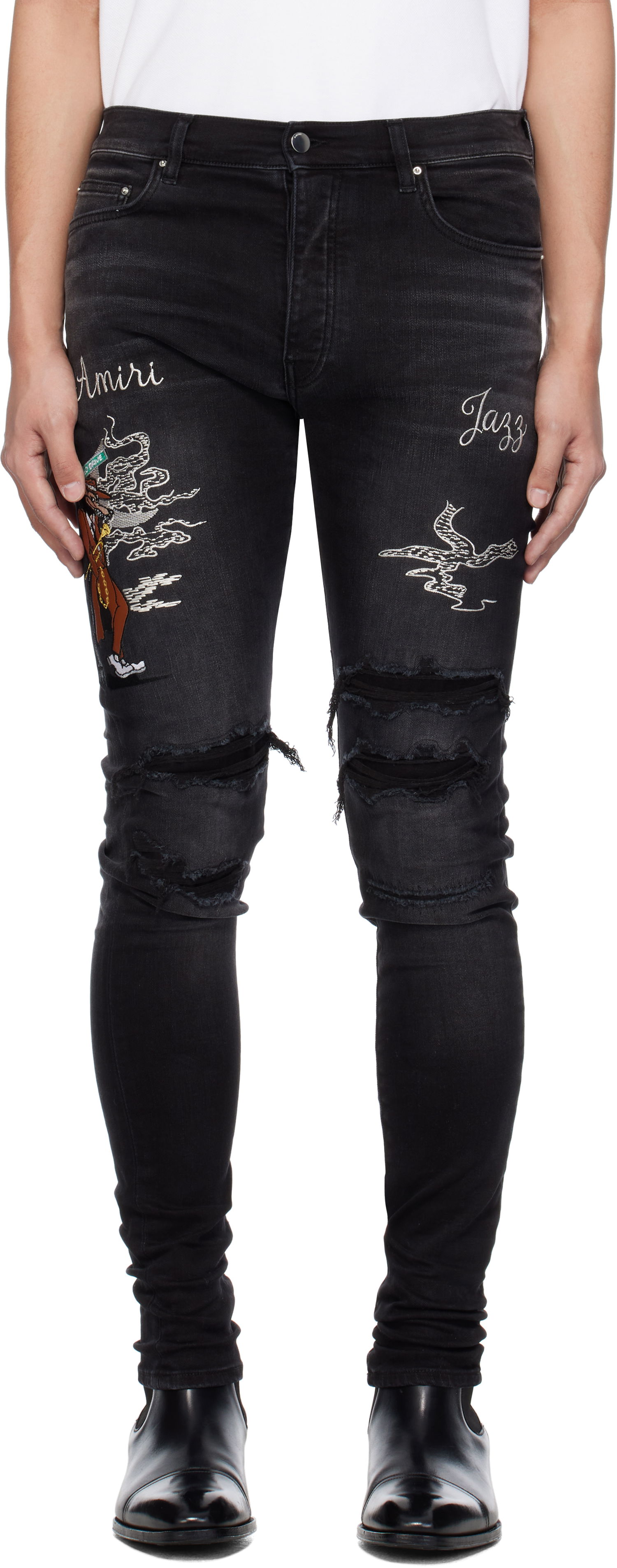 Džínsy AMIRI Amiri Jazz Wolf Skinny Jeans Čierna | AMDNSY1136, 0