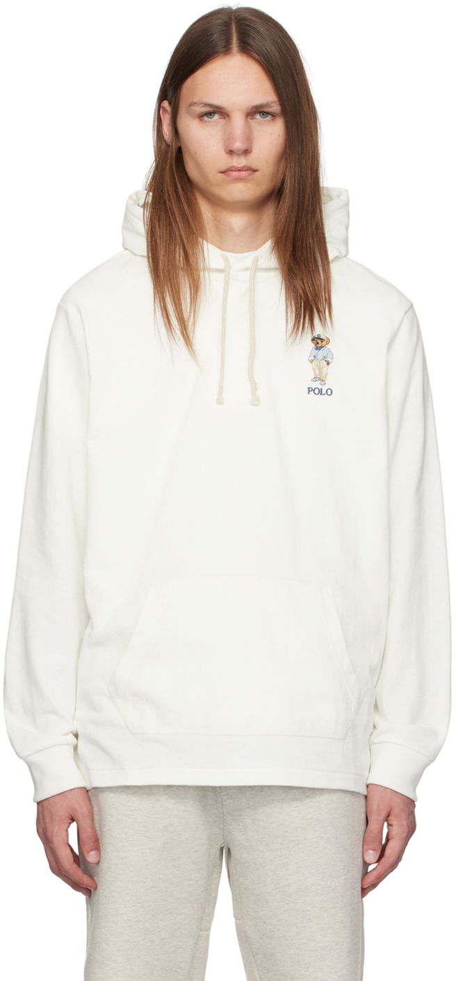 White Polo Bear Rugby Hoodie